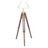 Lampada piantana con treppiede in legno Sheesham H147