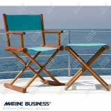 Sedia e Sgabello Teak pieghevoli color Turchese Marine Business