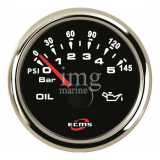 Indicatore pressione olio ECMS Black Chrome 5 bar